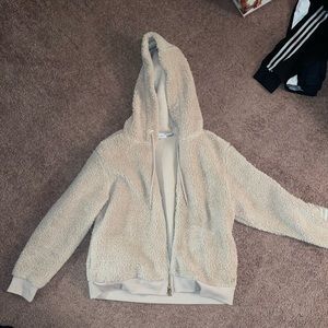 Calvin Klein fluffy zip up hoodie